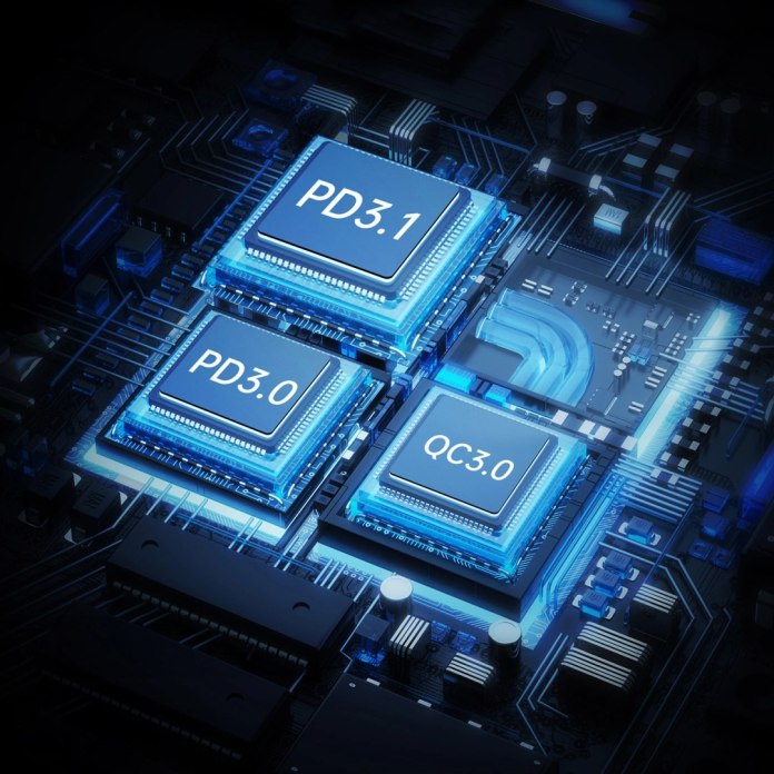 Ujęcie trzech chipów w Ładowarce samochodowej Choetech TC0024